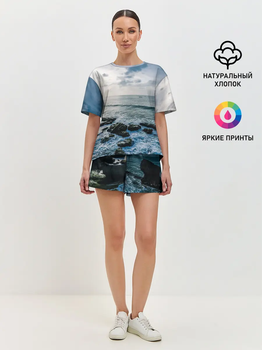 Женская пижама с шортами / Море