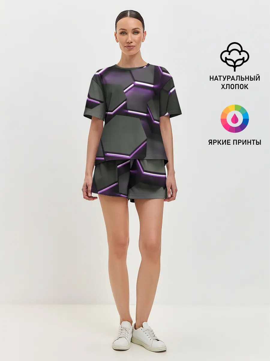 Женская пижама с шортами / Neon light