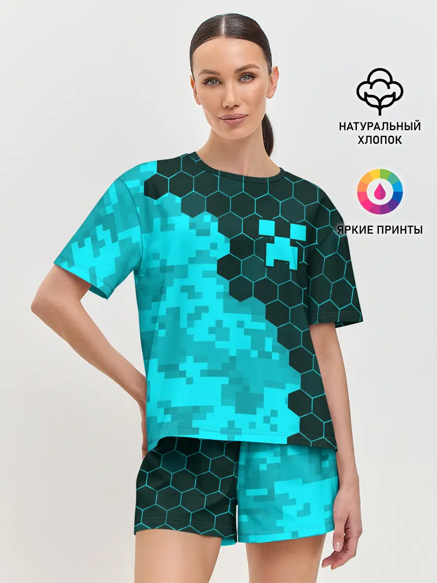 Женская пижама с шортами / MINECRAFT / МАЙНКРАФТ