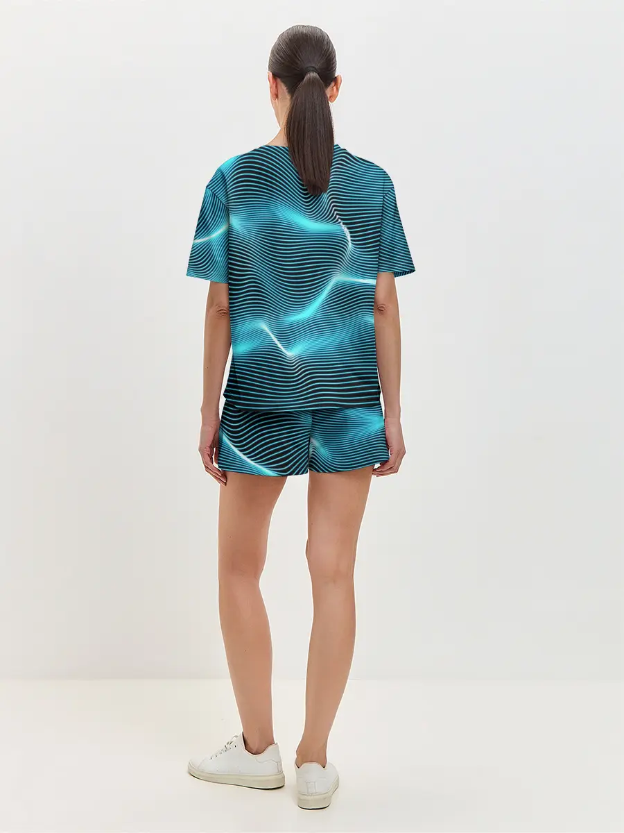 Женская пижама с шортами / Neon lines