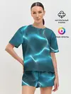 Женская пижама с шортами / Neon lines
