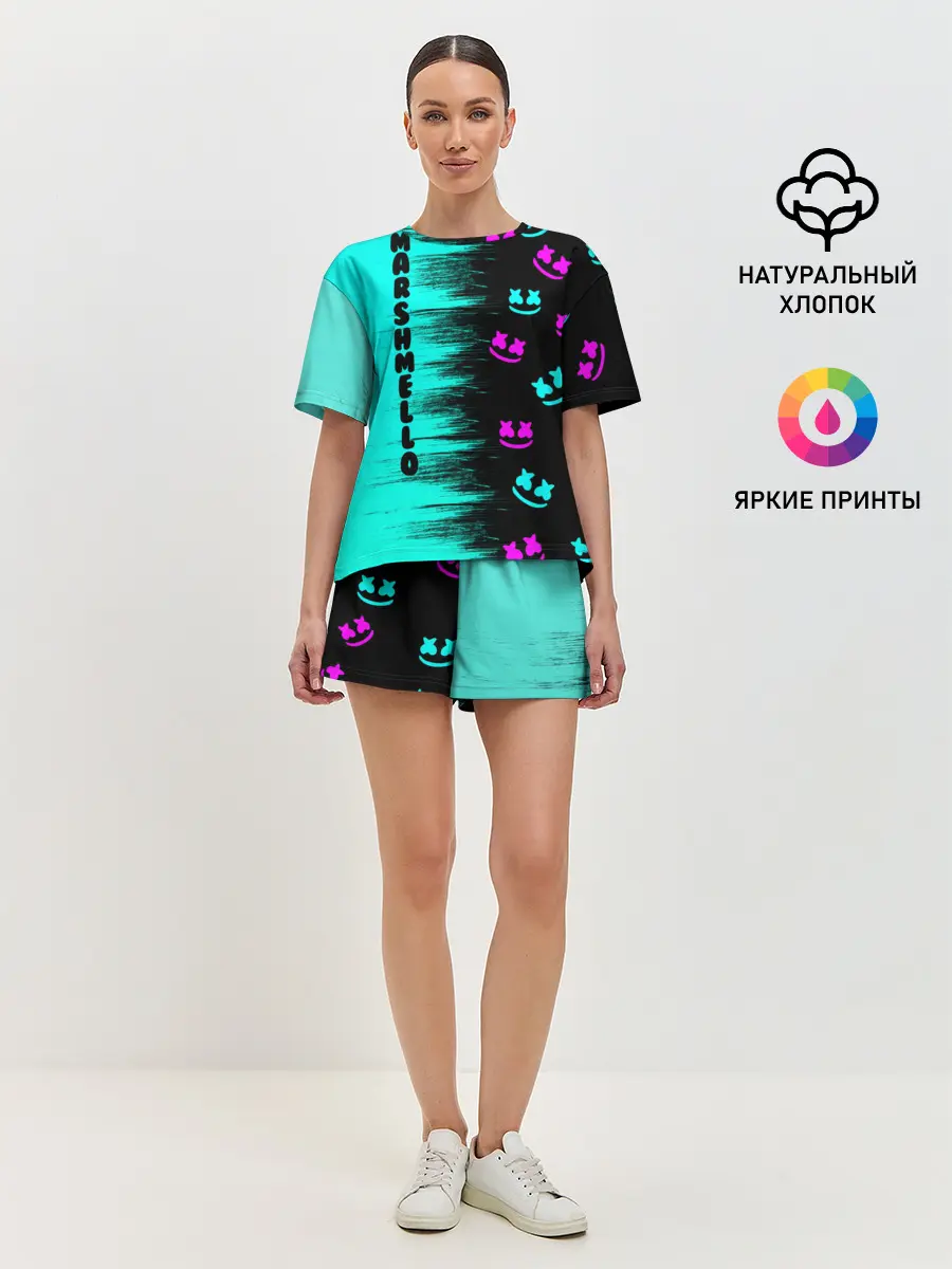 Женская пижама с шортами / Marshmello