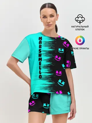 Женская пижама с шортами / Marshmello