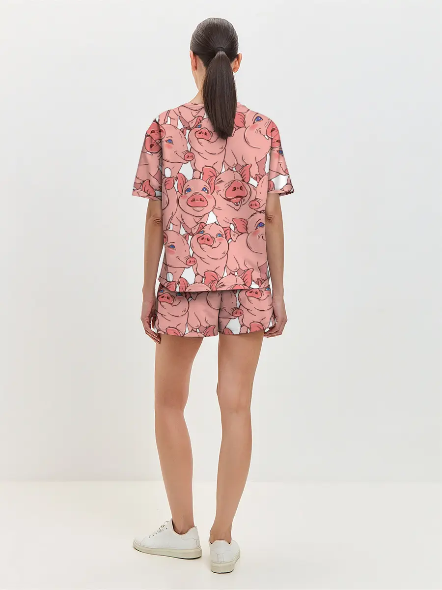 Женская пижама с шортами / Свиньи