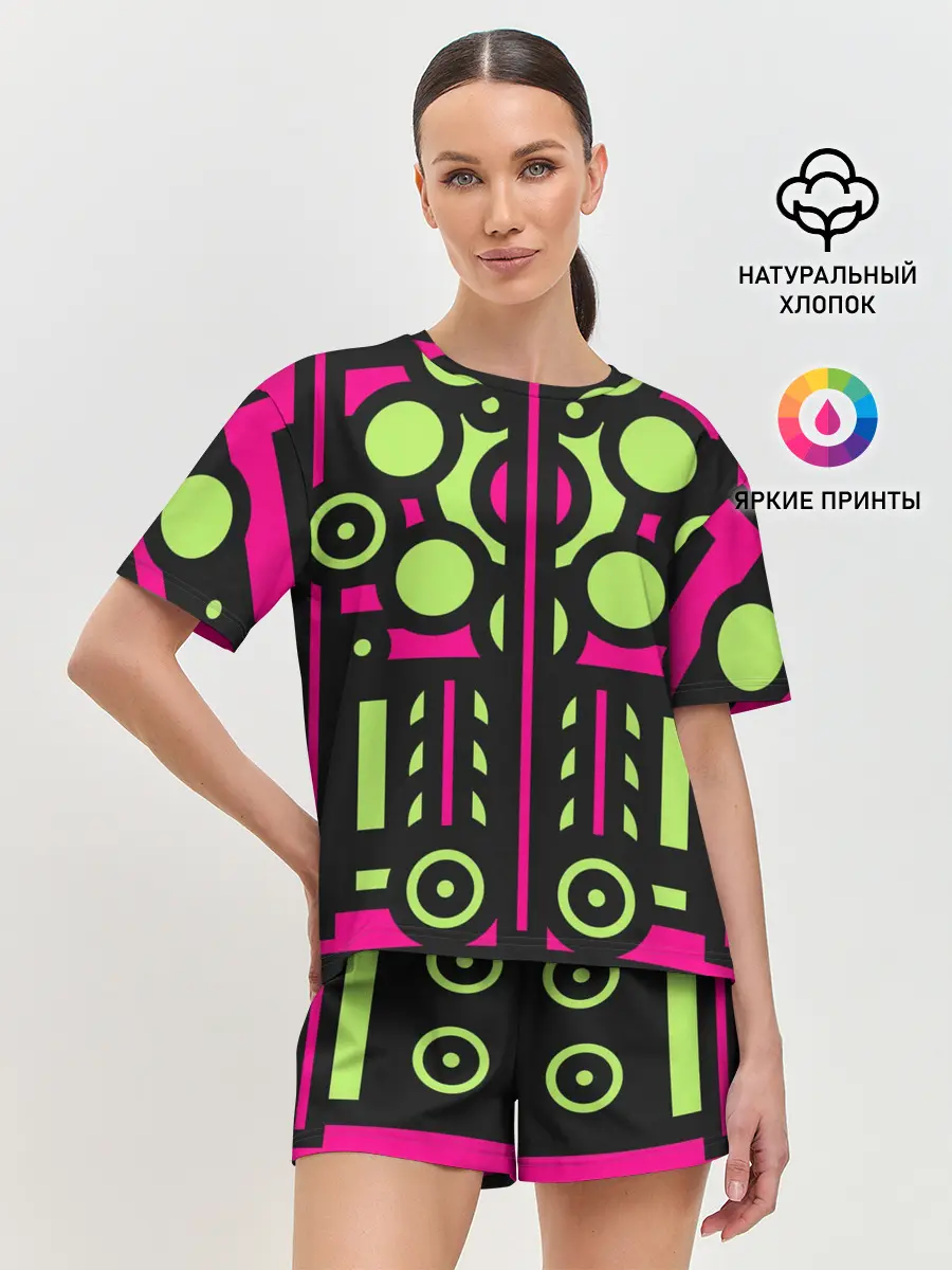 Женская пижама с шортами / Киберпанк механизмы