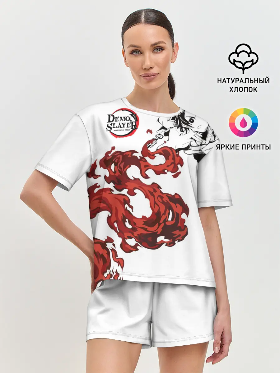Женская пижама с шортами / Клинок, рассекающий демонов