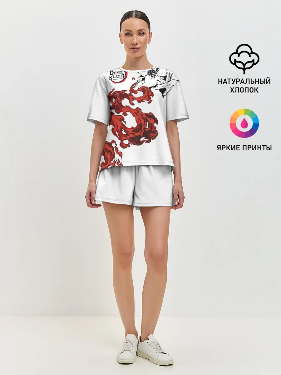 Женская пижама с шортами / Клинок, рассекающий демонов