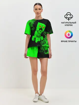 Женская пижама с шортами / MINECRAFT CREEPER