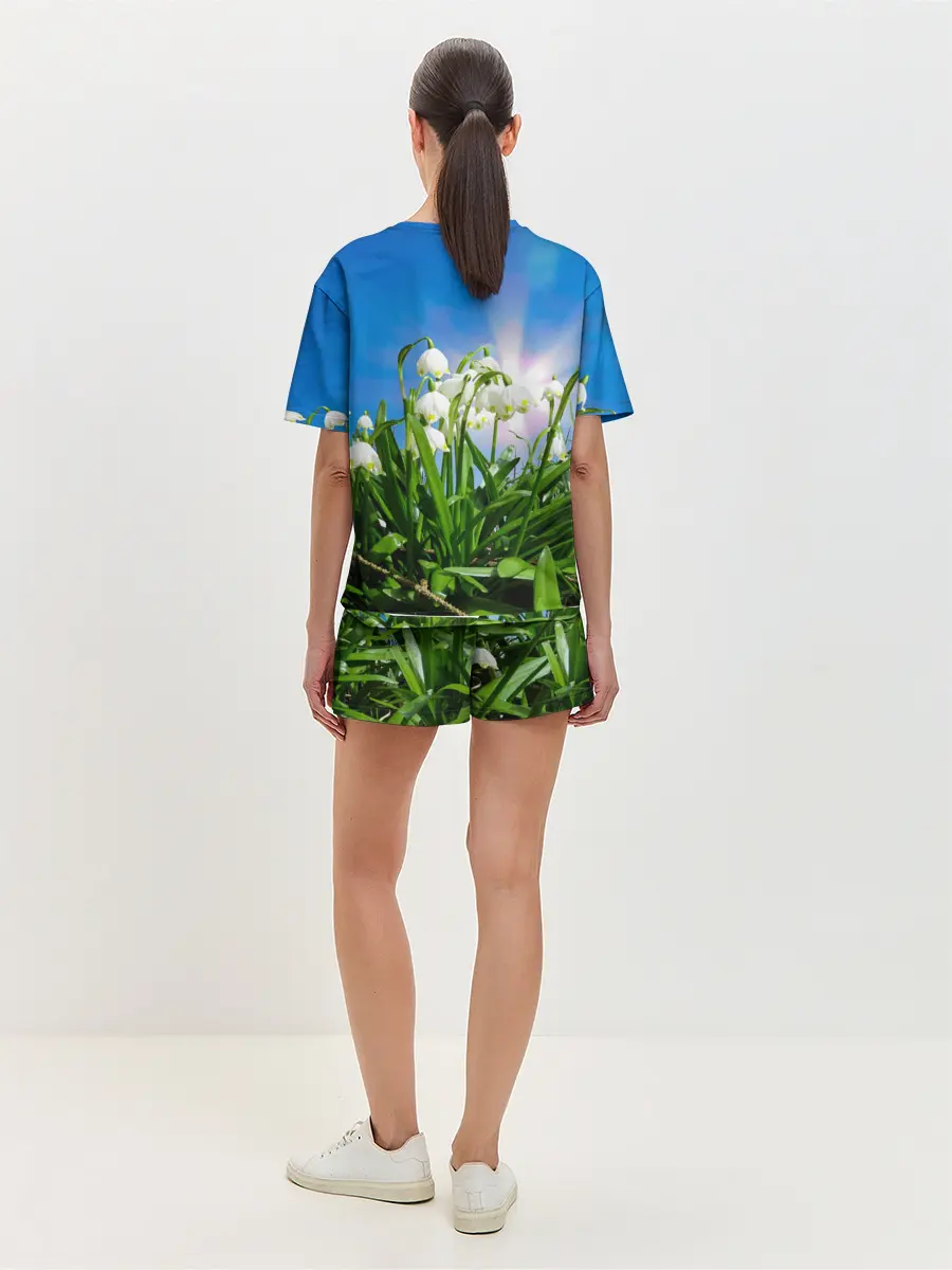 Женская пижама с шортами / Подснежники