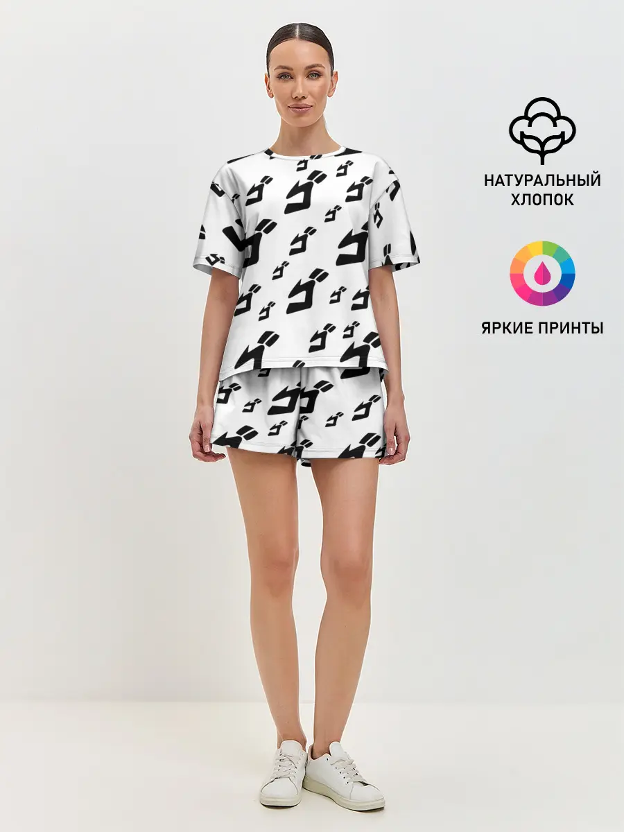 Женская пижама с шортами / JOJO PATTERN BW