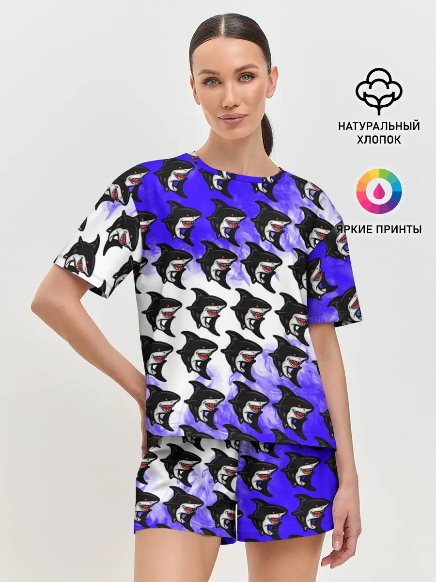 Женская пижама с шортами / Акула