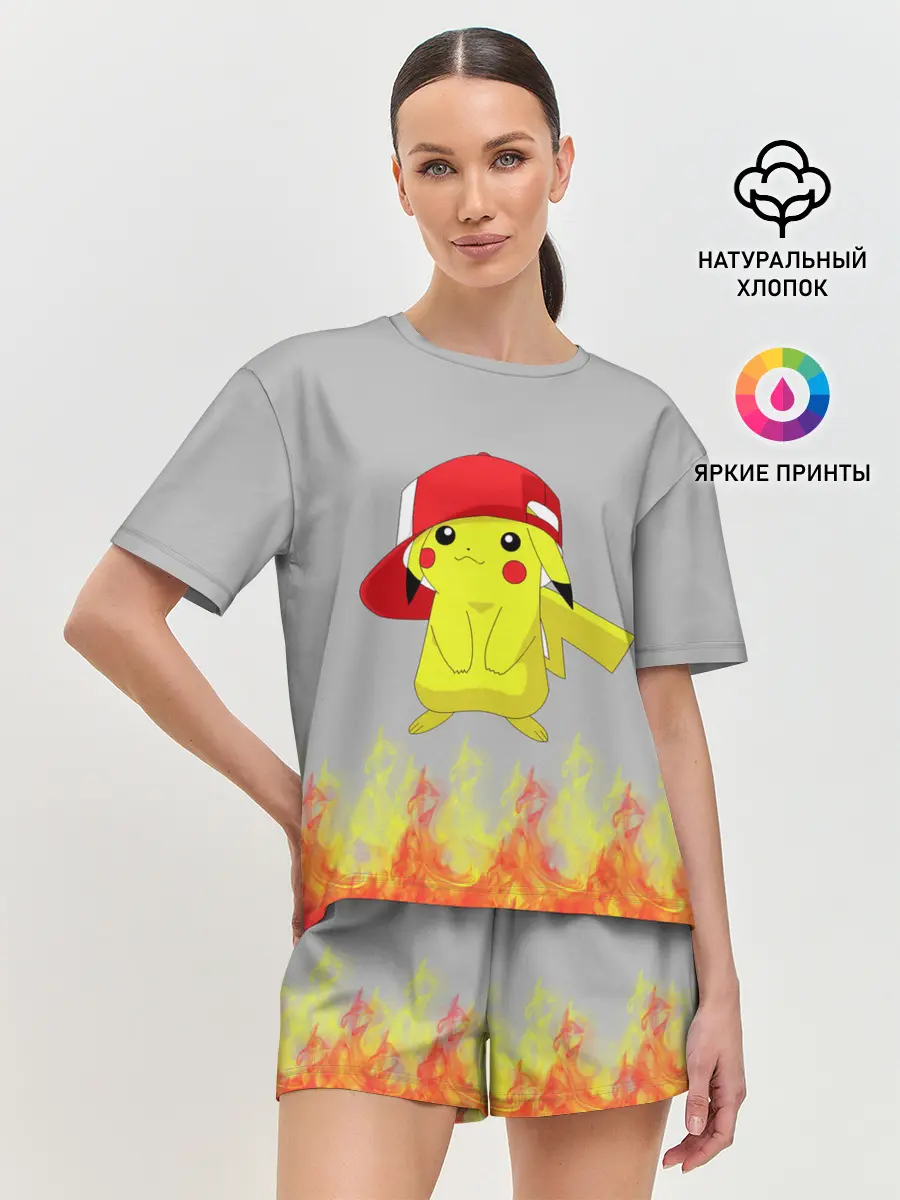 Женская пижама с шортами / Пикачу