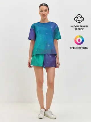 Женская пижама с шортами / Космос