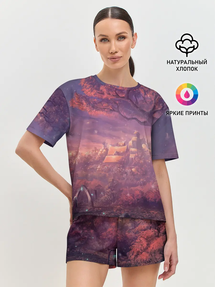 Женская пижама с шортами / Fantasy Forest