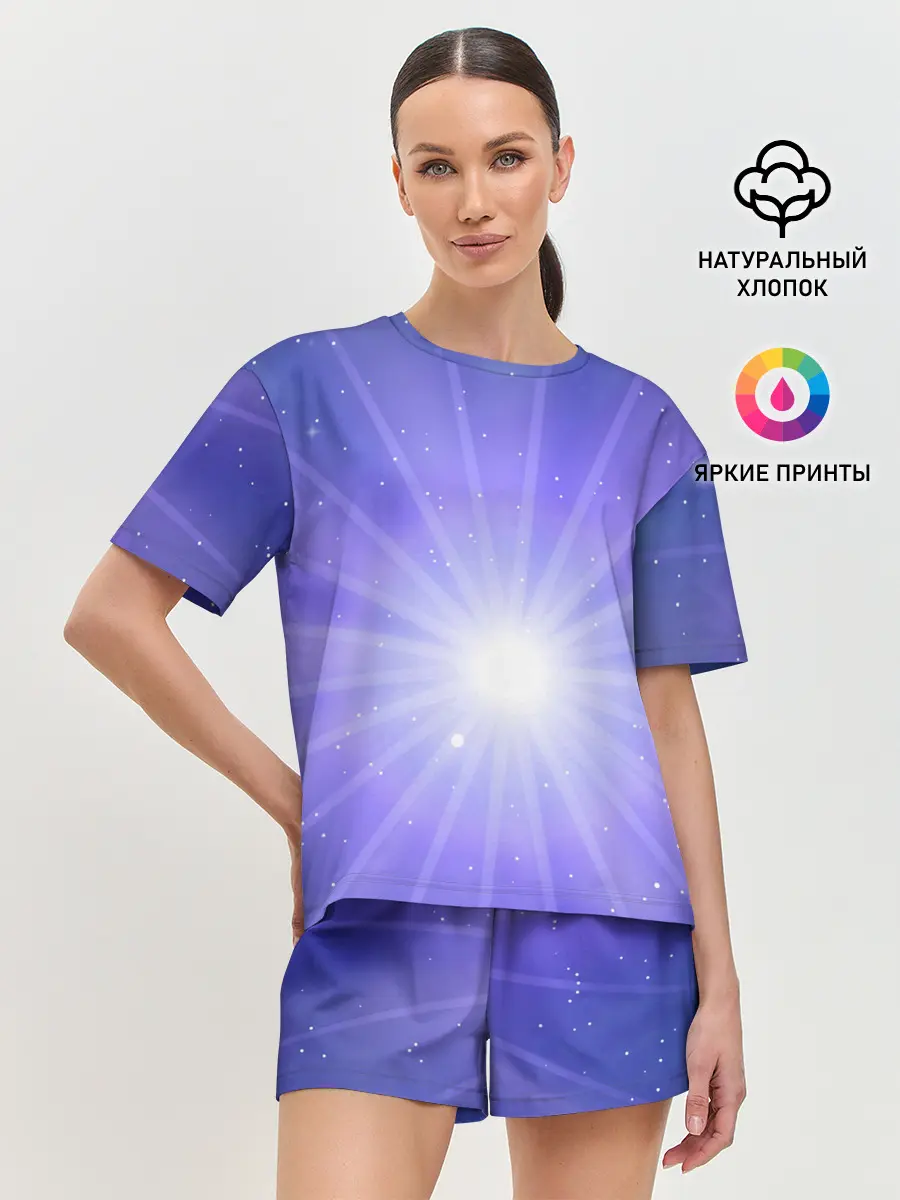 Женская пижама с шортами / Космос