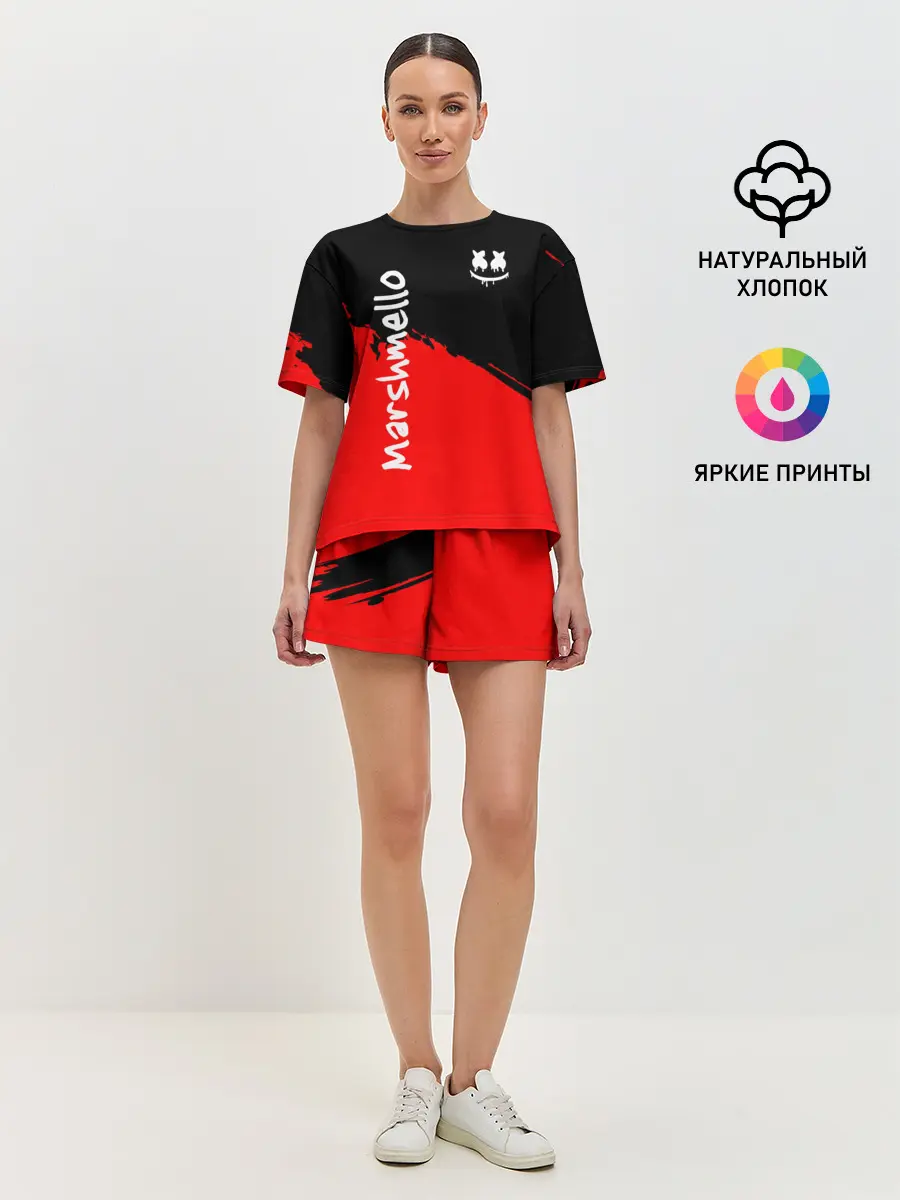 Женская пижама с шортами / Marshmello