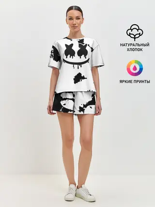 Женская пижама с шортами / Marshmello