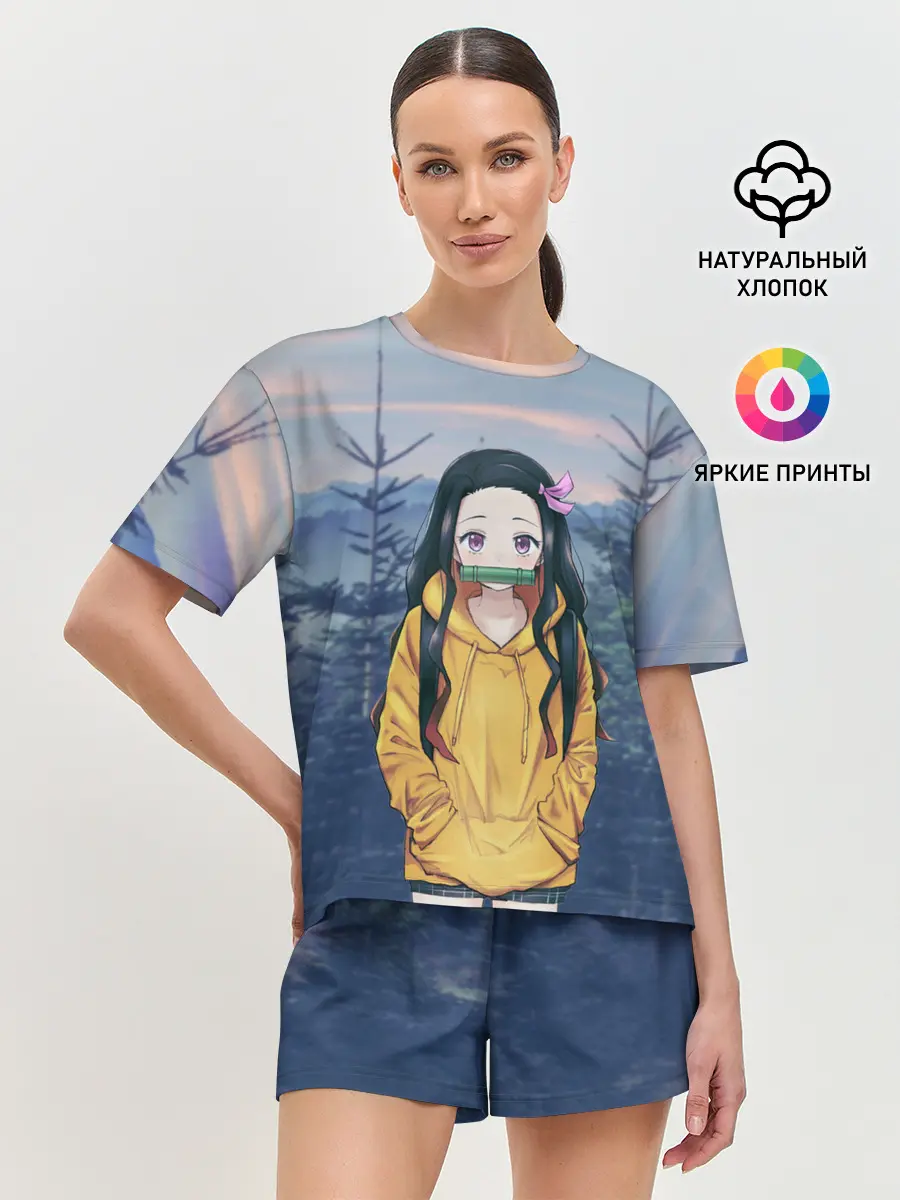 Женская пижама с шортами / Незуко