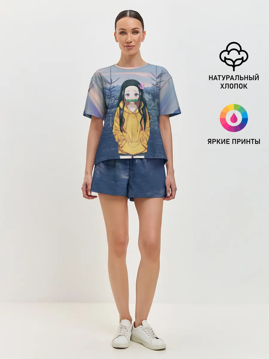 Женская пижама с шортами / Незуко