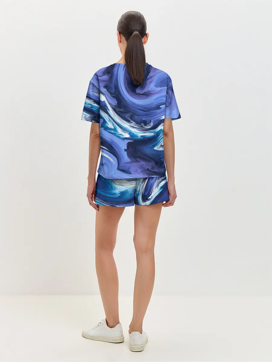Женская пижама с шортами / Абстрактные волны