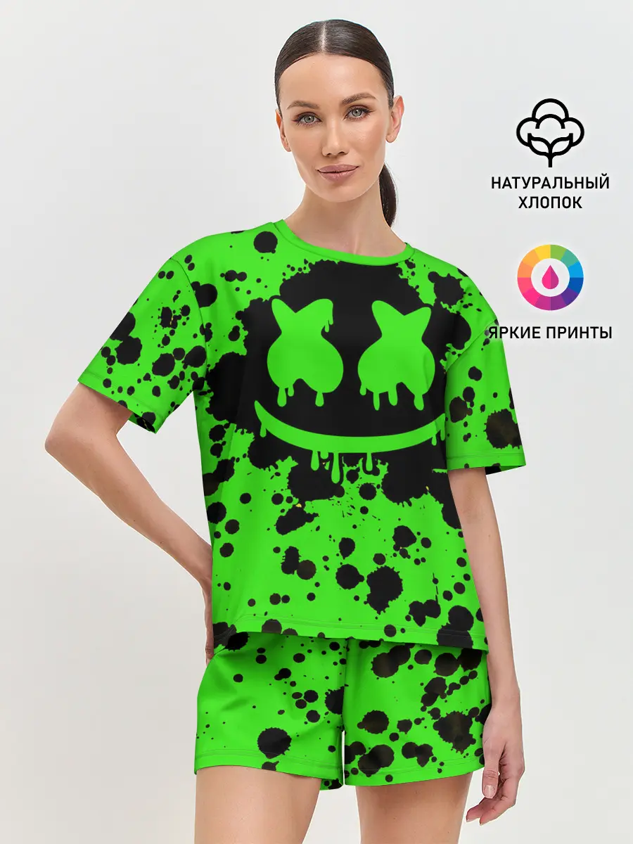Женская пижама с шортами / Marshmello