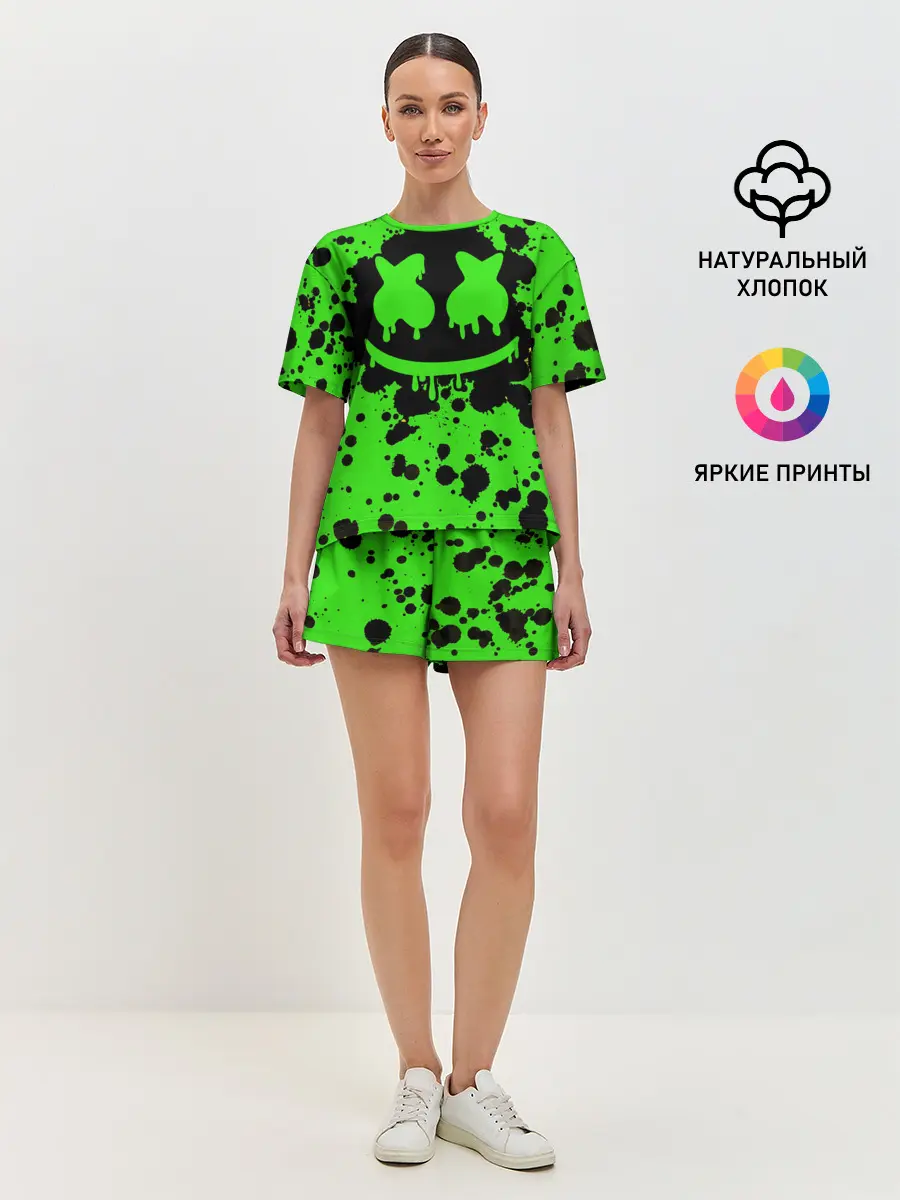 Женская пижама с шортами / Marshmello
