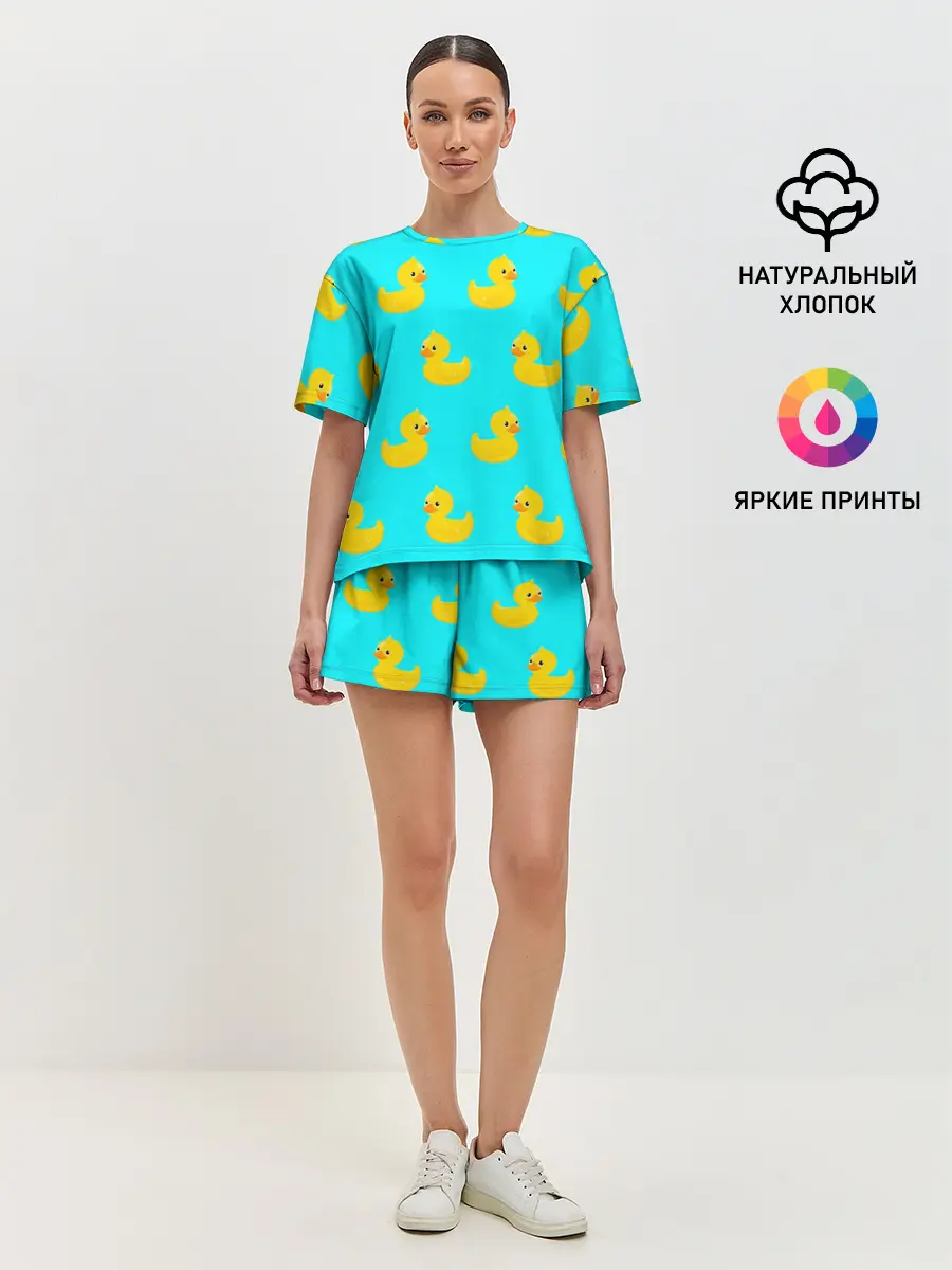 Женская пижама с шортами / Уточки