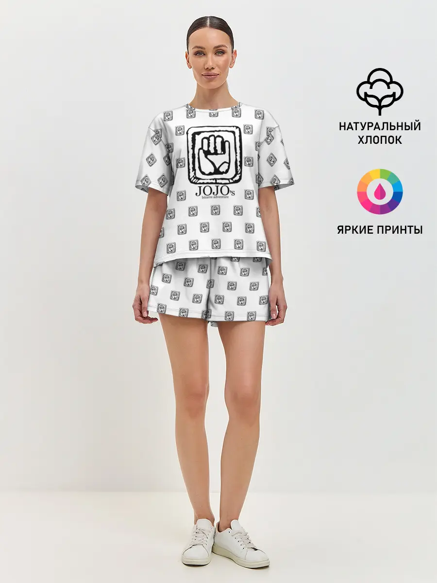 Женская пижама с шортами / Лого джоджо белый