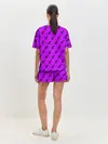Женская пижама с шортами / Джоджо фиолетовый паттерн