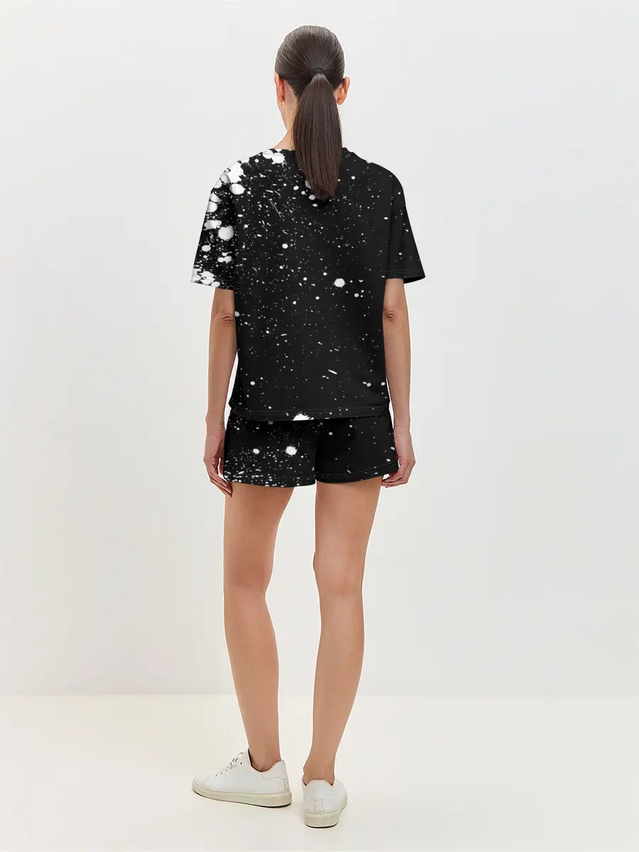 Женская пижама с шортами / Хамон белые брызни