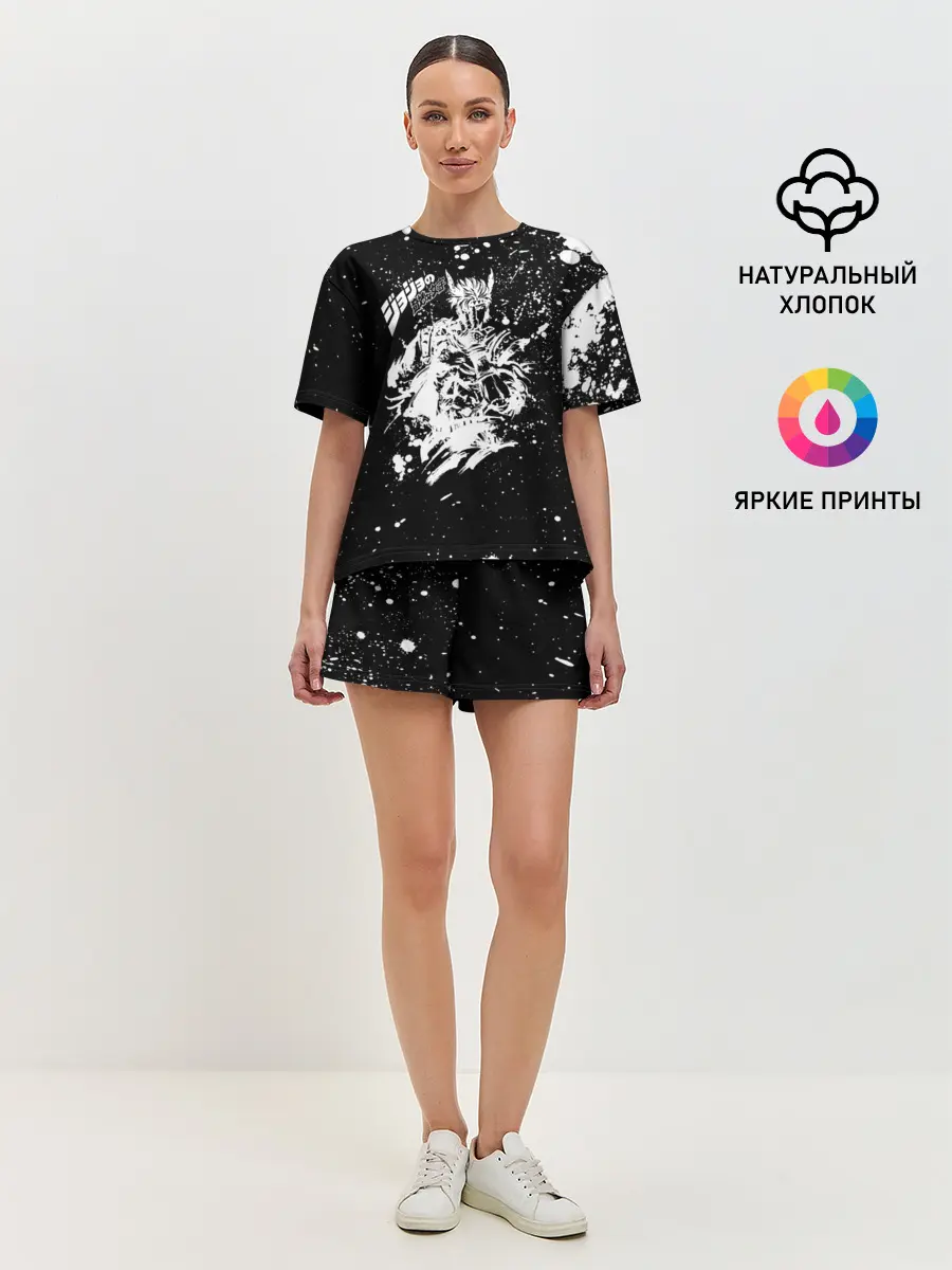 Женская пижама с шортами / Хамон белые брызни