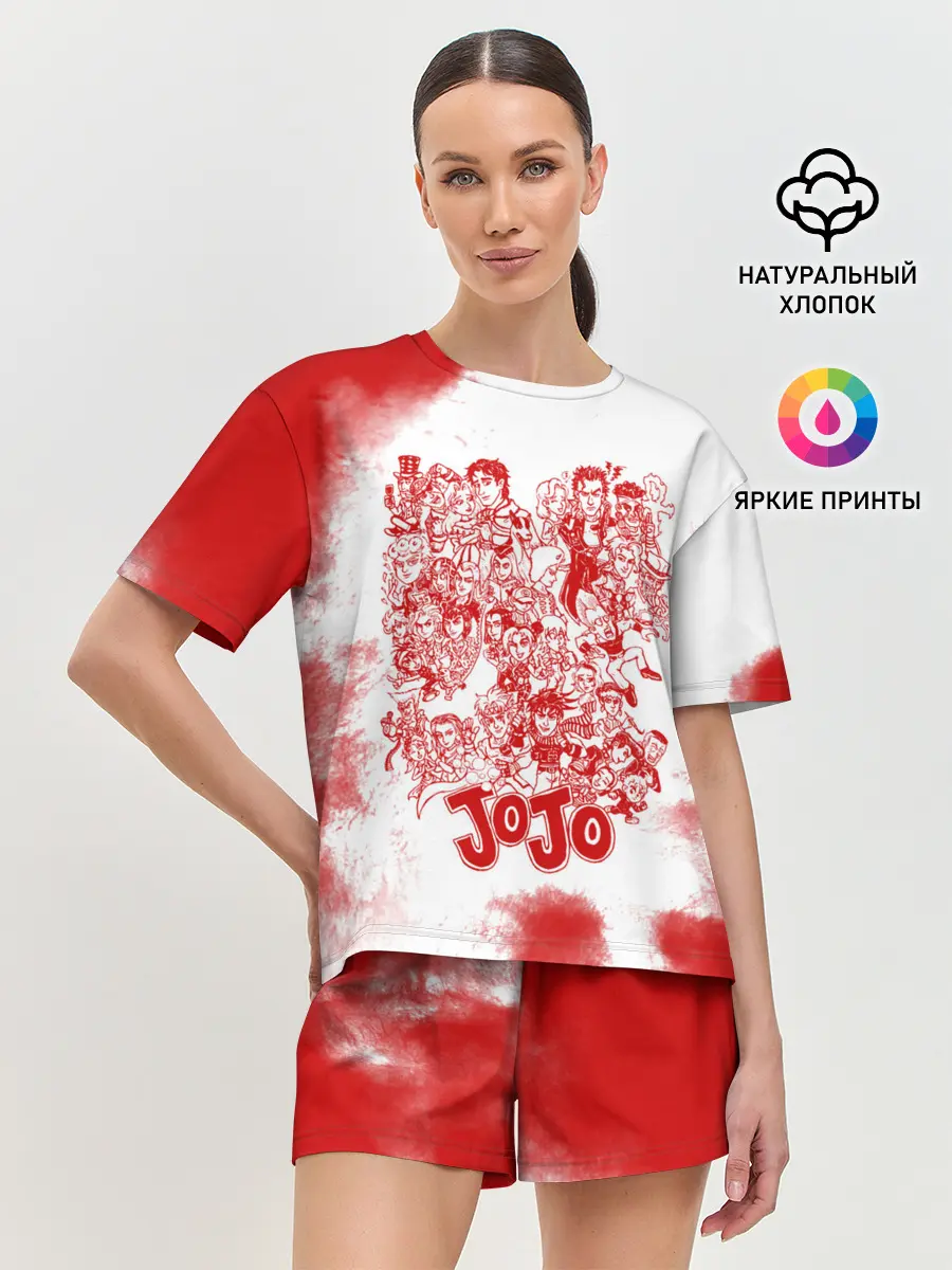 Женская пижама с шортами / Джоджо герои красный дым