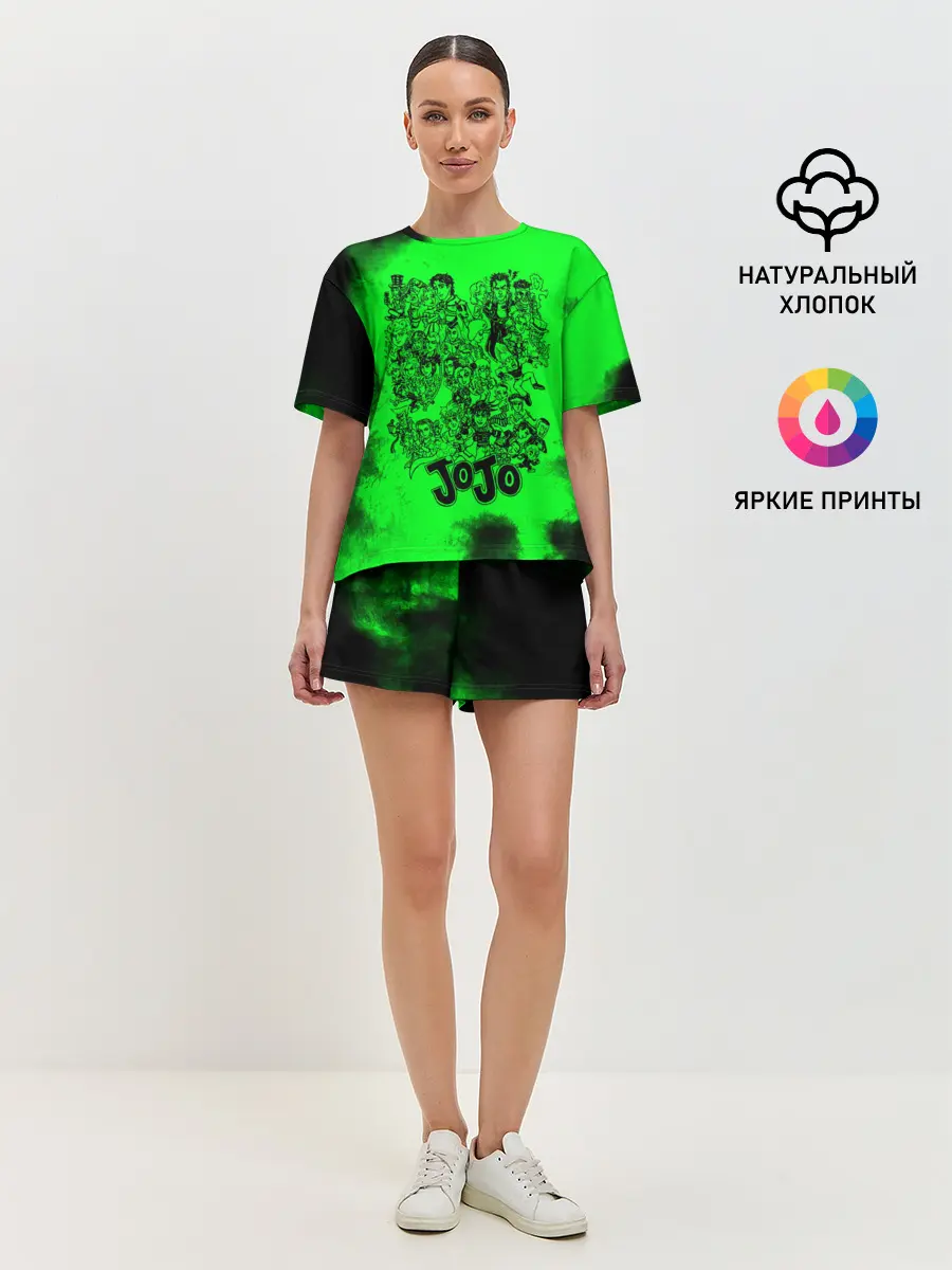 Женская пижама с шортами / Джоджо герои зеленый дым