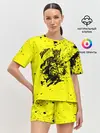 Женская пижама с шортами / Джонатан на желтом брызги