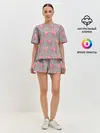 Женская пижама с шортами / РОЗОВЫЕ СЛОНИКИ ПАТТЕРН