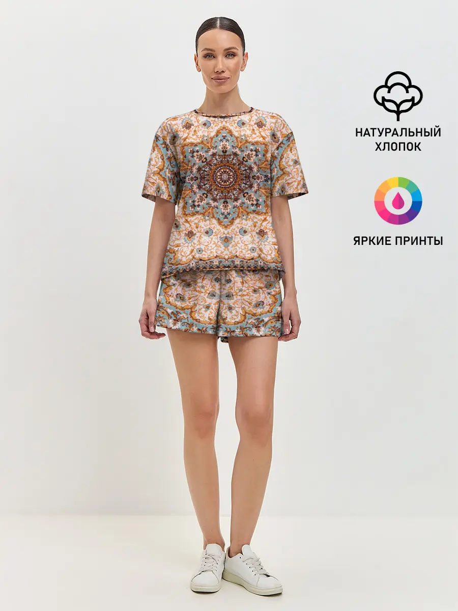 Женская пижама с шортами / Старый ковер