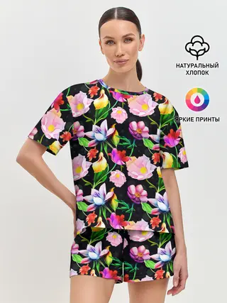 Женская пижама с шортами / Разноцветие