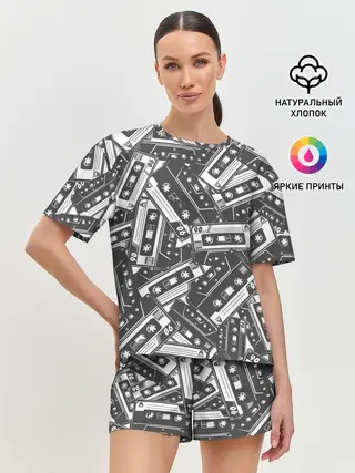 Женская пижама с шортами / retro pattern