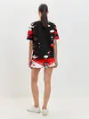 Женская пижама с шортами / Хвост Феи красно-черная геометрия
