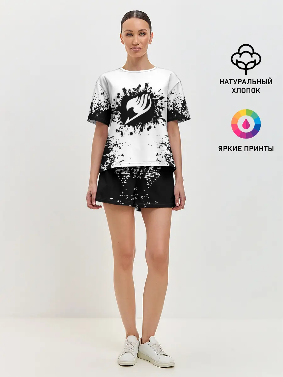 Женская пижама с шортами / Хвост Феи монохромный