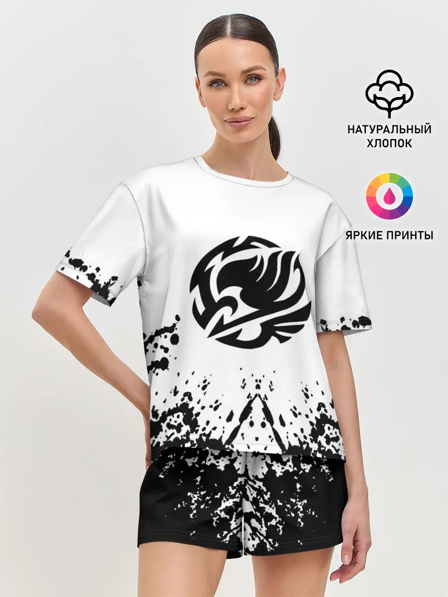 Женская пижама с шортами / Хвост Феи на белом