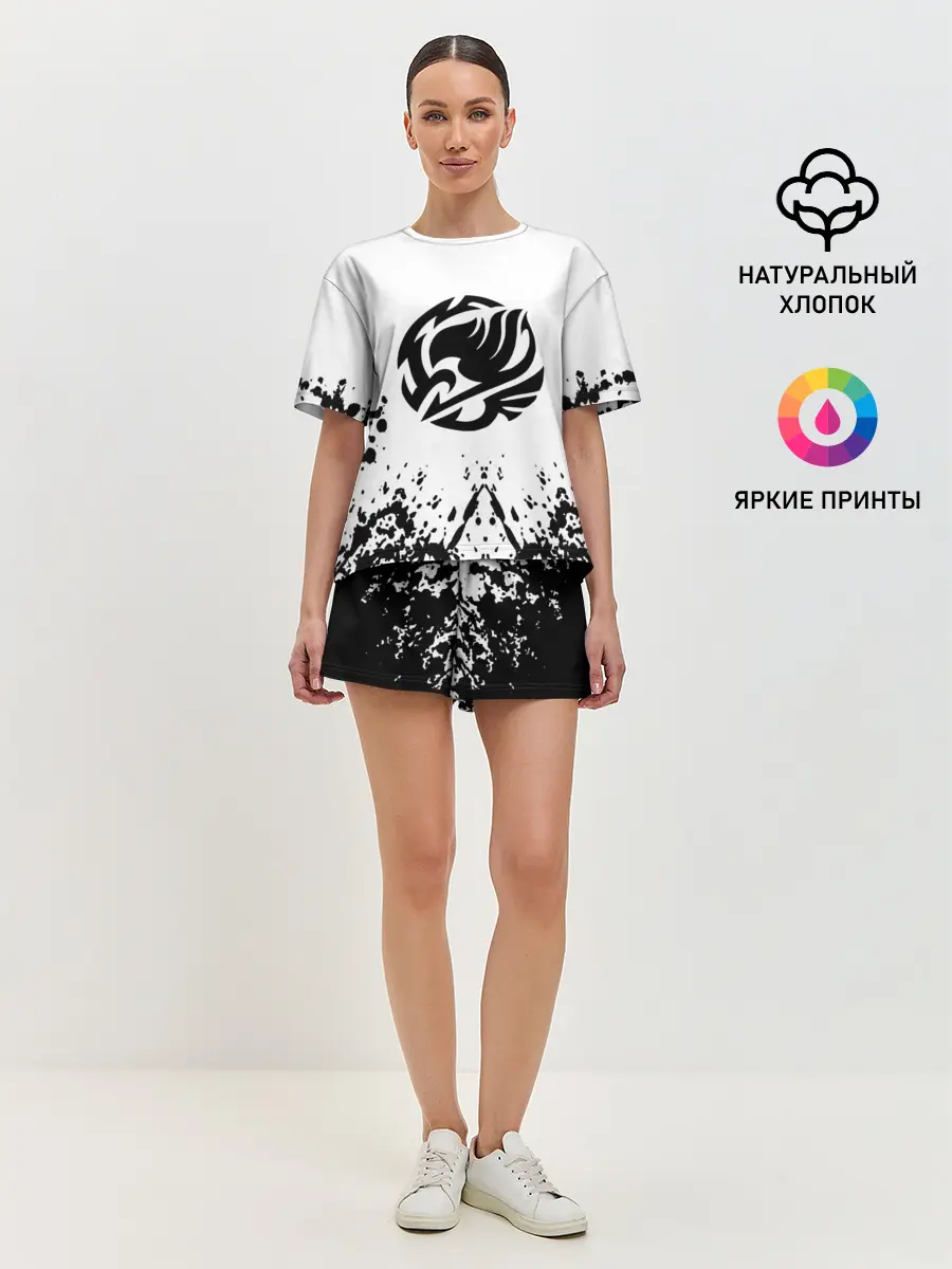 Женская пижама с шортами / Хвост Феи на белом