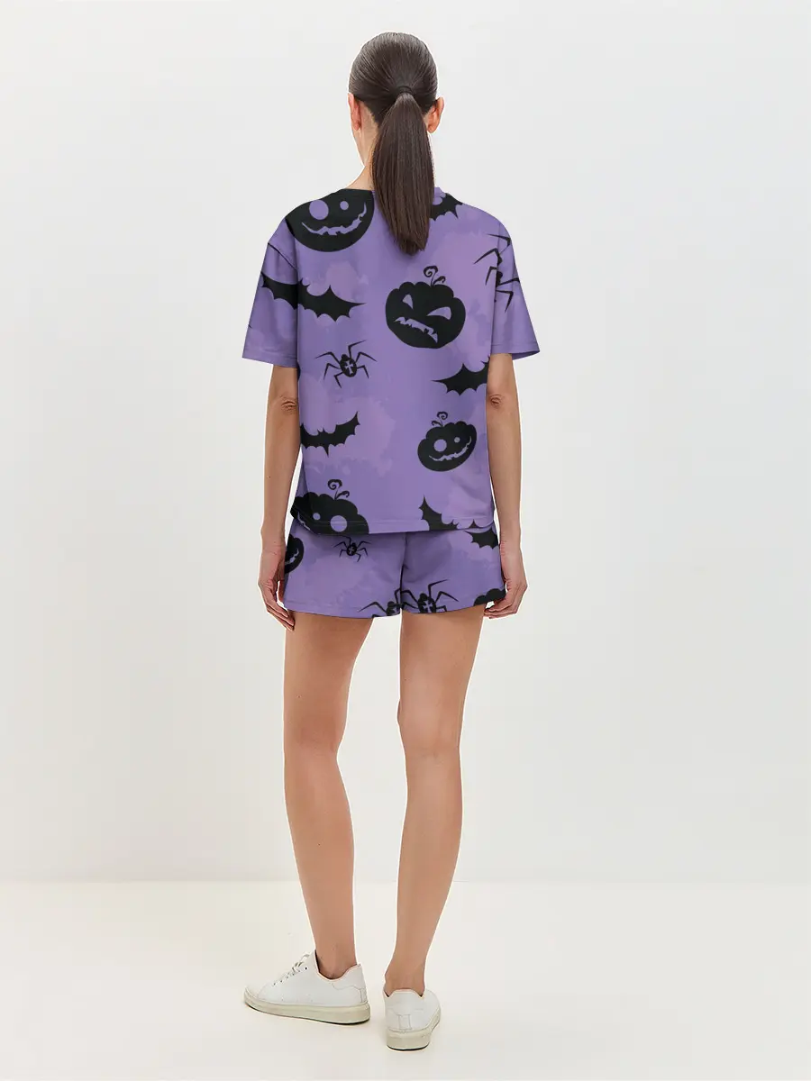 Женская пижама с шортами / Фиолетовый хэллоуин