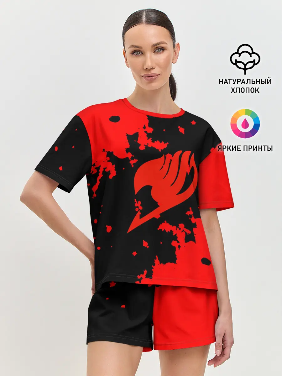 Женская пижама с шортами / Хвост Феи красные зоны