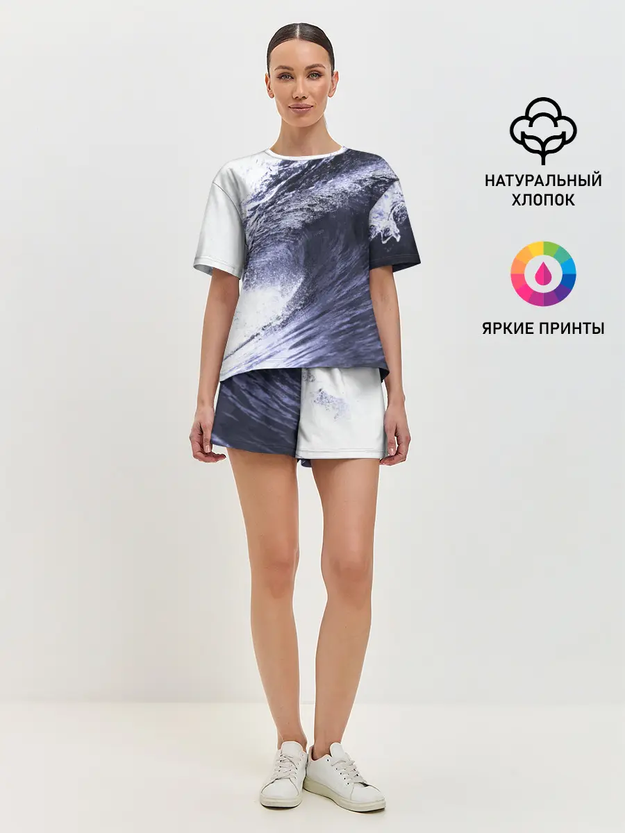 Женская пижама с шортами / Волна