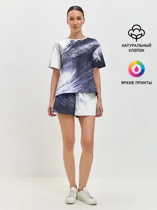 Женская пижама с шортами / Волна
