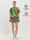 Женская пижама с шортами / Красочные узоры/абстракционизм