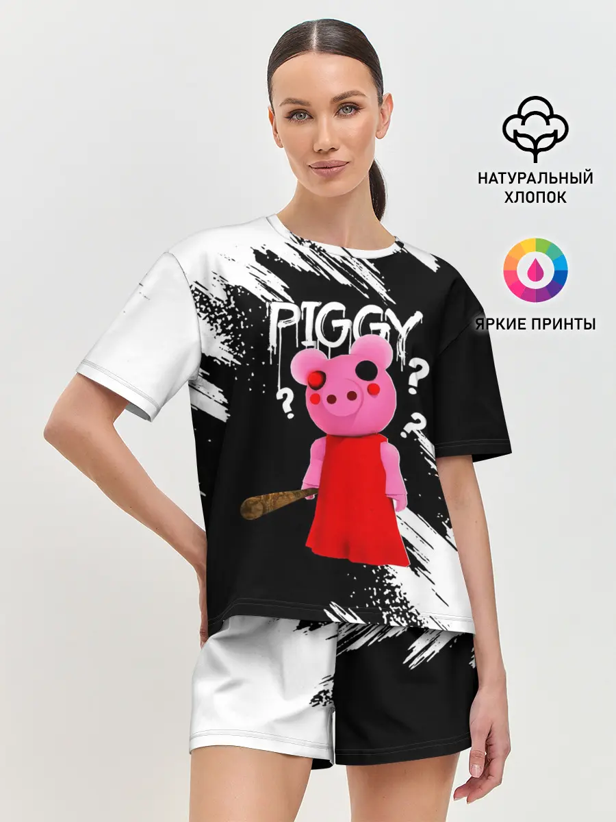 Женская пижама с шортами / ROBLOX PIGGY - СВИНКА ПИГГИ
