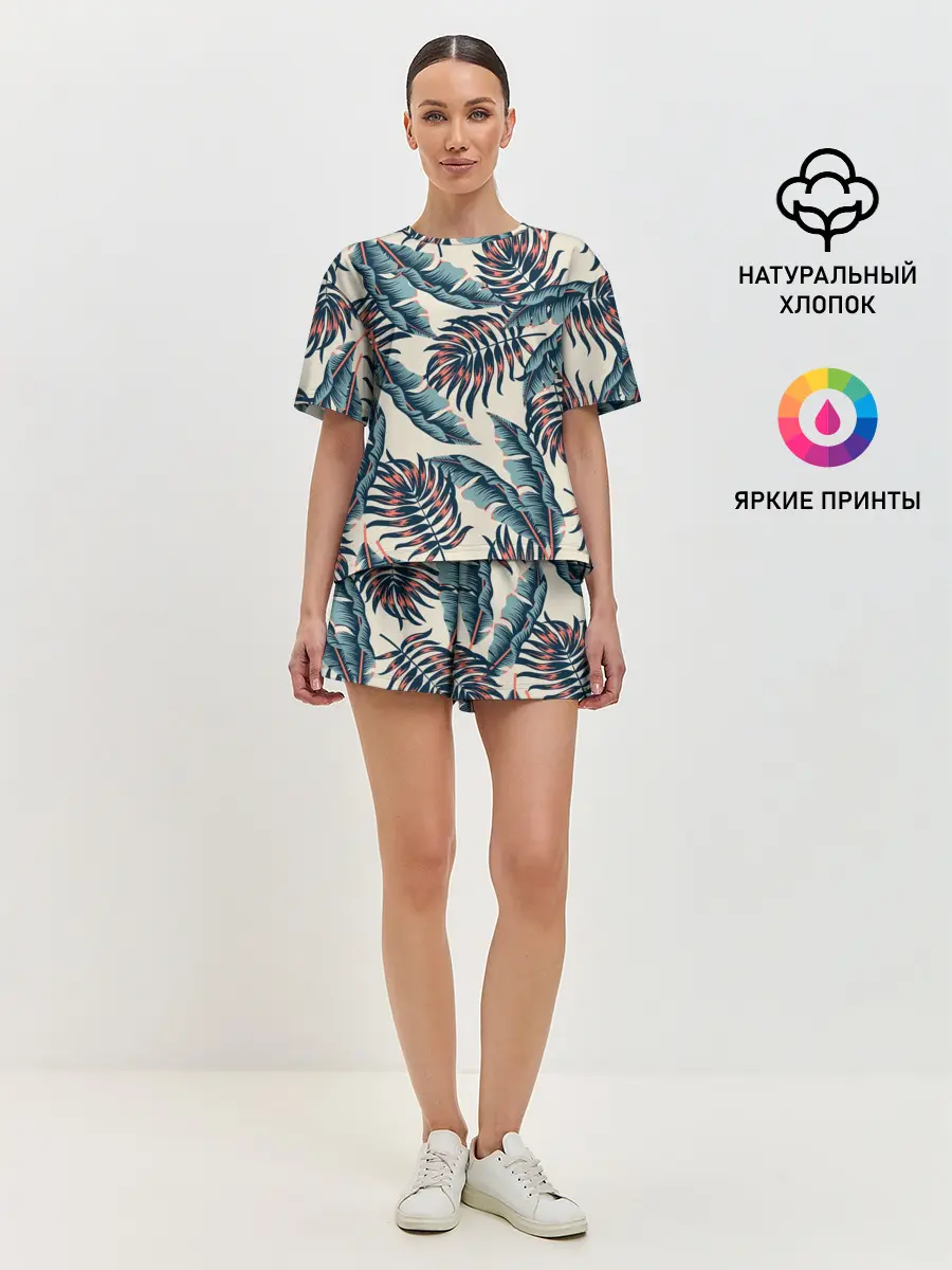 Женская пижама с шортами / Тихие тропики