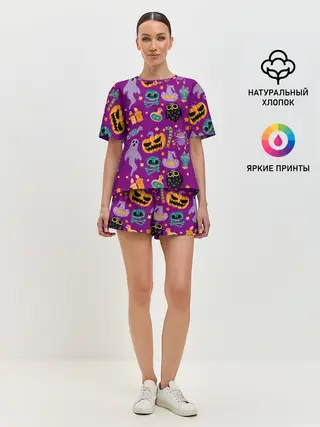 Женская пижама с шортами / Happy Halloween